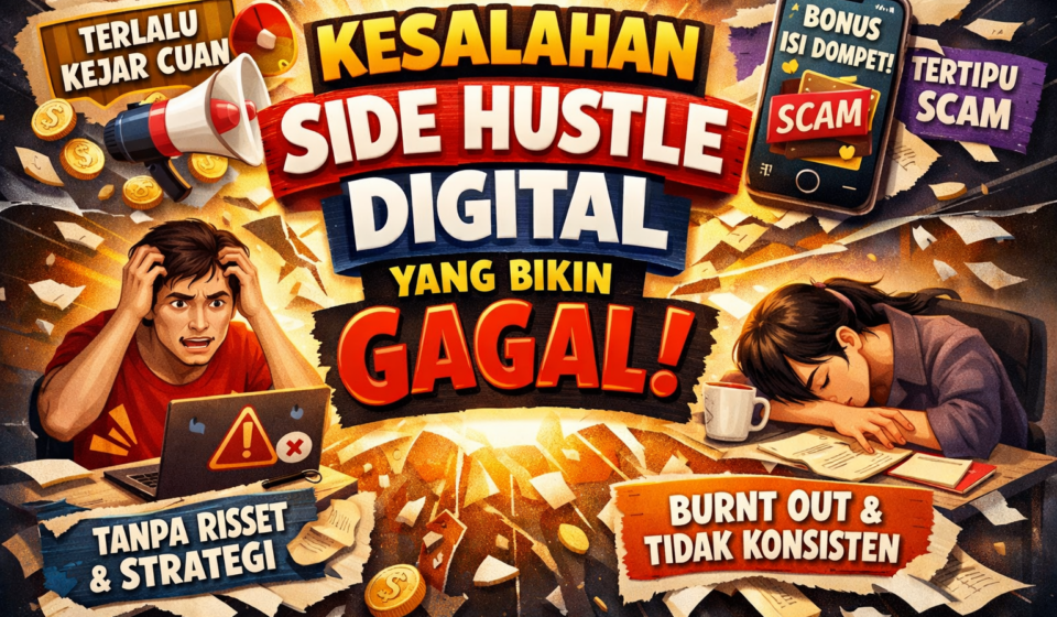 kesalahan side hustle digital yang menyebabkan gagal menghasilkan uang online