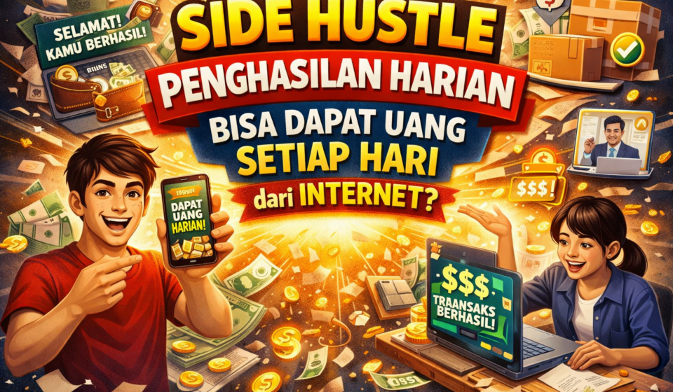 side hustle penghasilan harian mendapatkan uang setiap hari dari internet