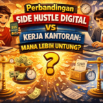 perbandingan side hustle digital vs kerja kantoran dalam menghasilkan uang
