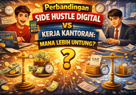 perbandingan side hustle digital vs kerja kantoran dalam menghasilkan uang